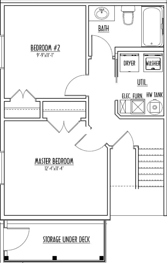 2 Bedroom Lower Level Floor Plan