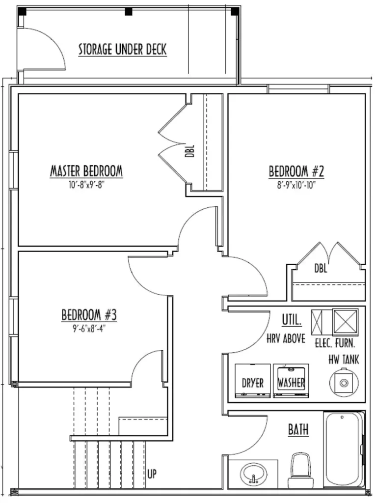 3 Bedroom Lower Level Floor Plan