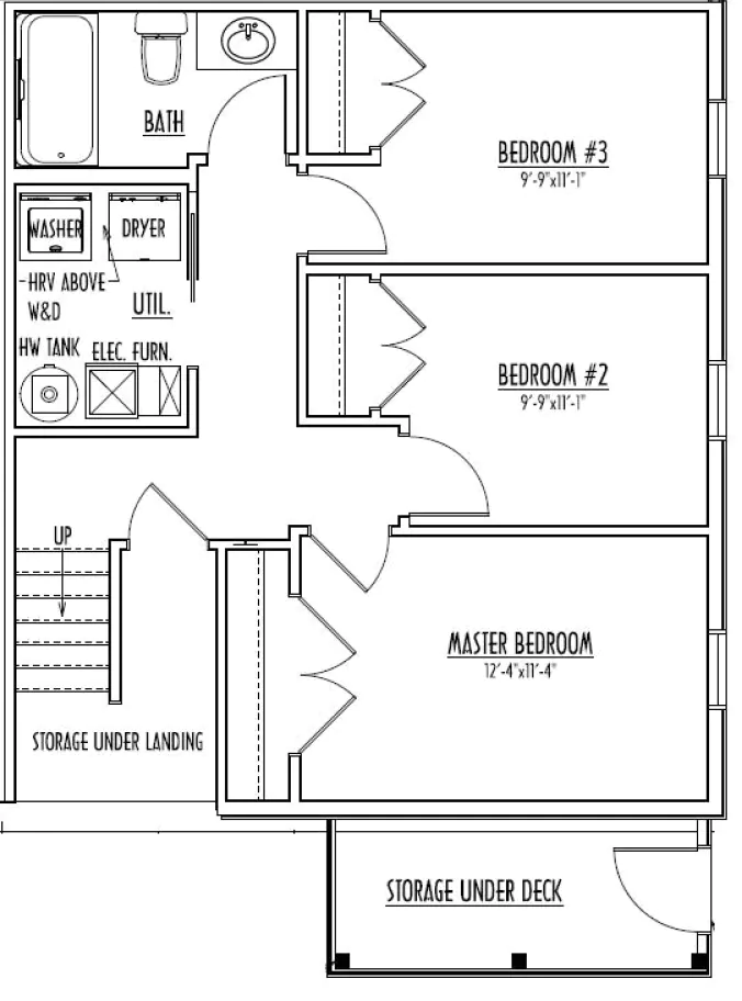 3 Bedroom Lower Level Floor Plan